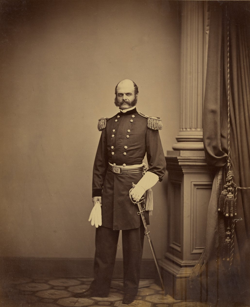Generaal-majoor A.E. Burnside door Mathew B. Brady