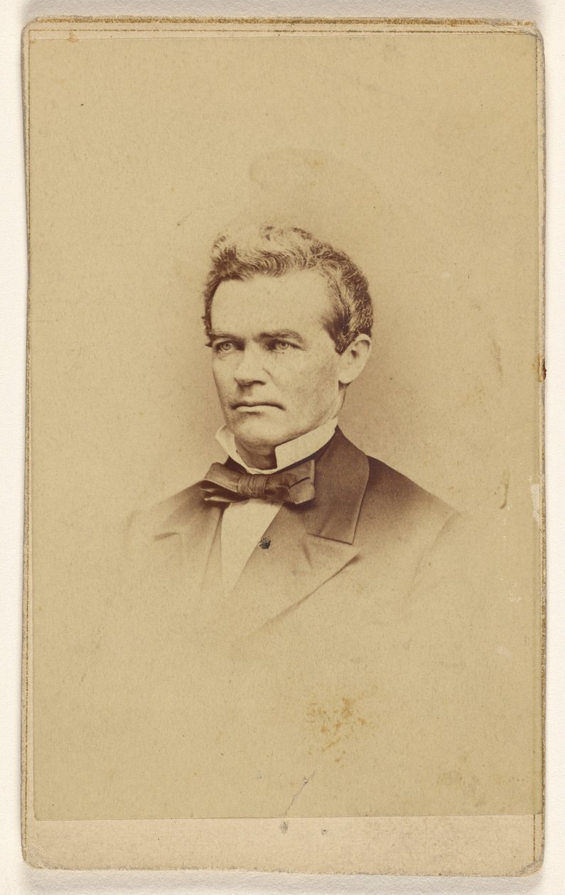 [Onbekende man, afgebeeld in vignetstijl] door Mathew B. Brady