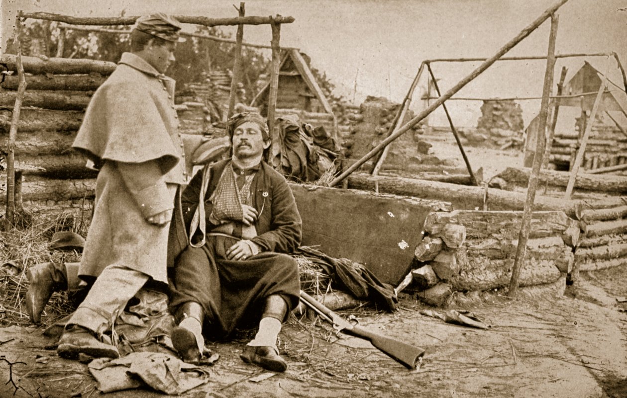 Een gewonde Zouaaf, 1861-65 door Mathew B. Brady