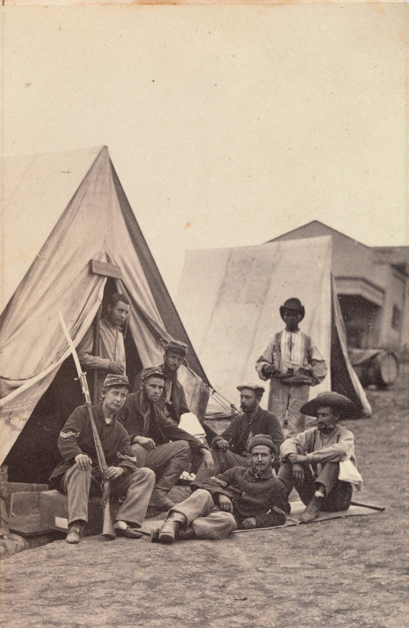 [Kampscène met soldaten van de 22e New York State Militia, Harper