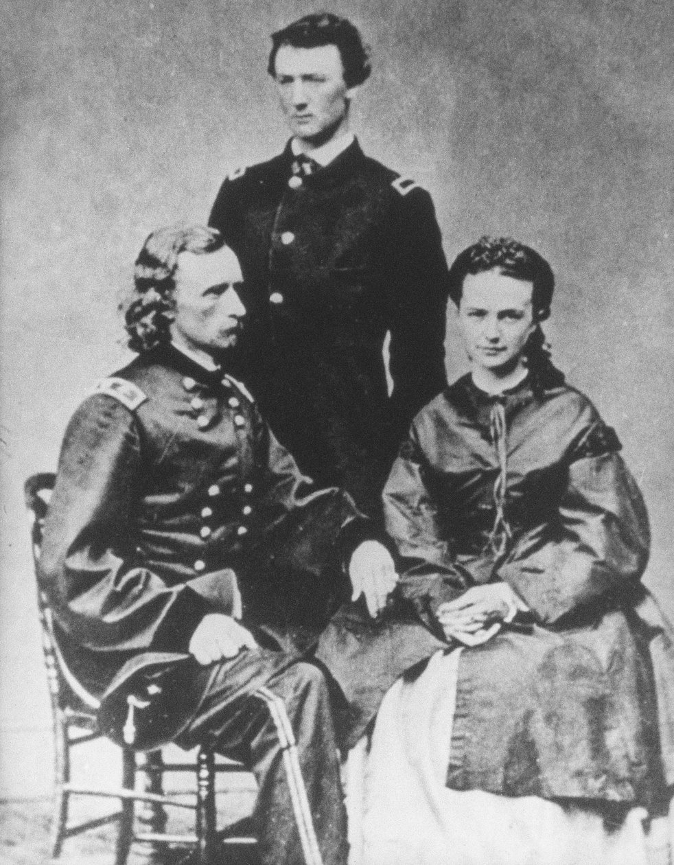 Generaal George A. Custer met zijn vrouw Elizabeth en zijn broer Tom door Mathew Brady