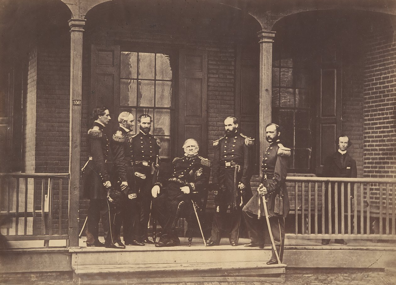 Luitenant-generaal Scott, Generaal-in-Chief U.S. Army, & Staf, 6 september 1861 door Mathew Brady