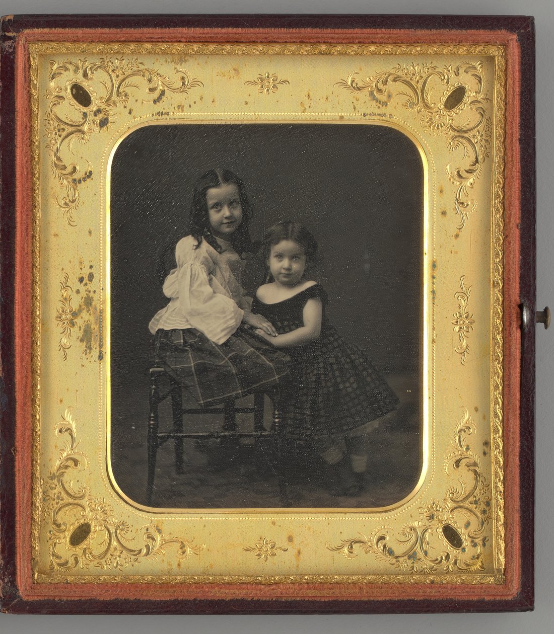 Ongenoemd portret van twee meisjes, 1861 door Mathew Brady