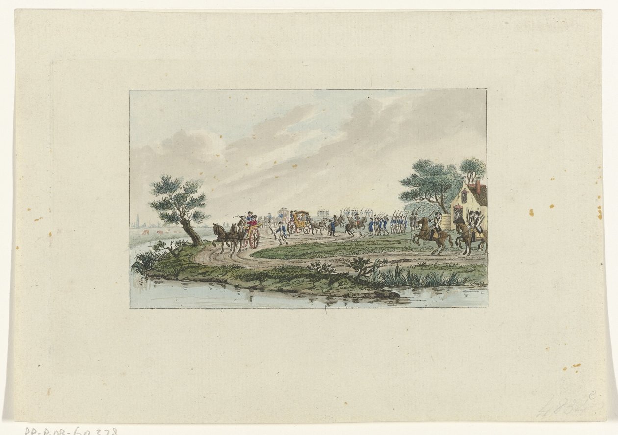 Aanhouding van de prinses bij Goejanverwellesluis, 1787 door Mathias de Sallieth