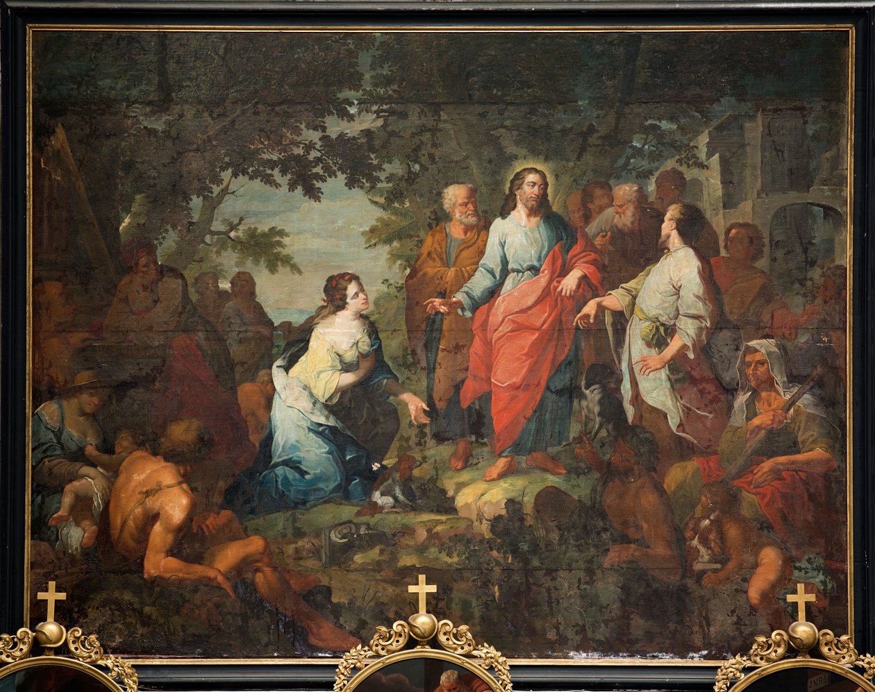 Parochiekerk (Parochiekerk Sint-Maarten). Schilderij. "Jezus en de Samaritaanse vrouw". Matthijs De Visch door Mathias de Visch