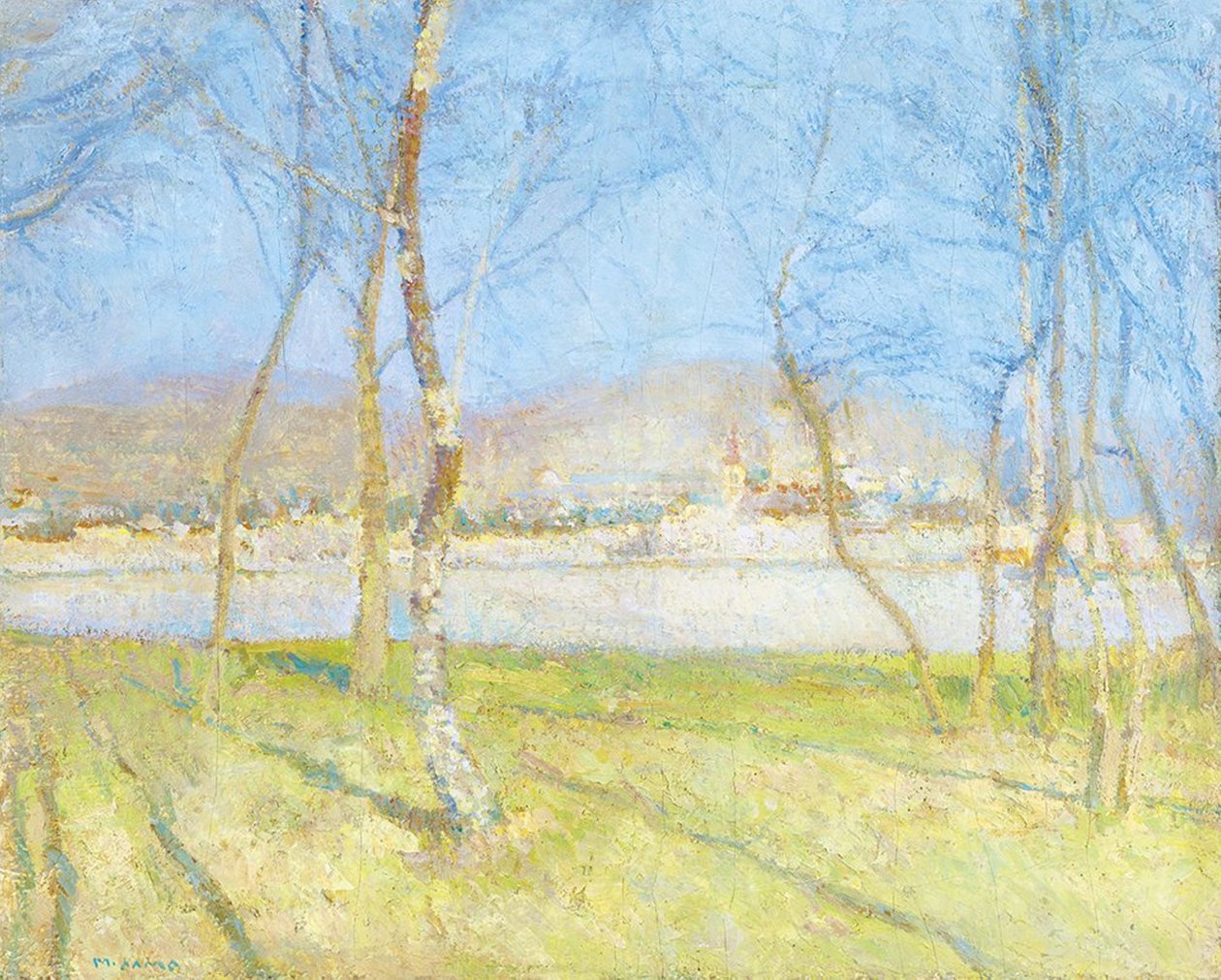 Aan de rivier in de lente door Matija Jama
