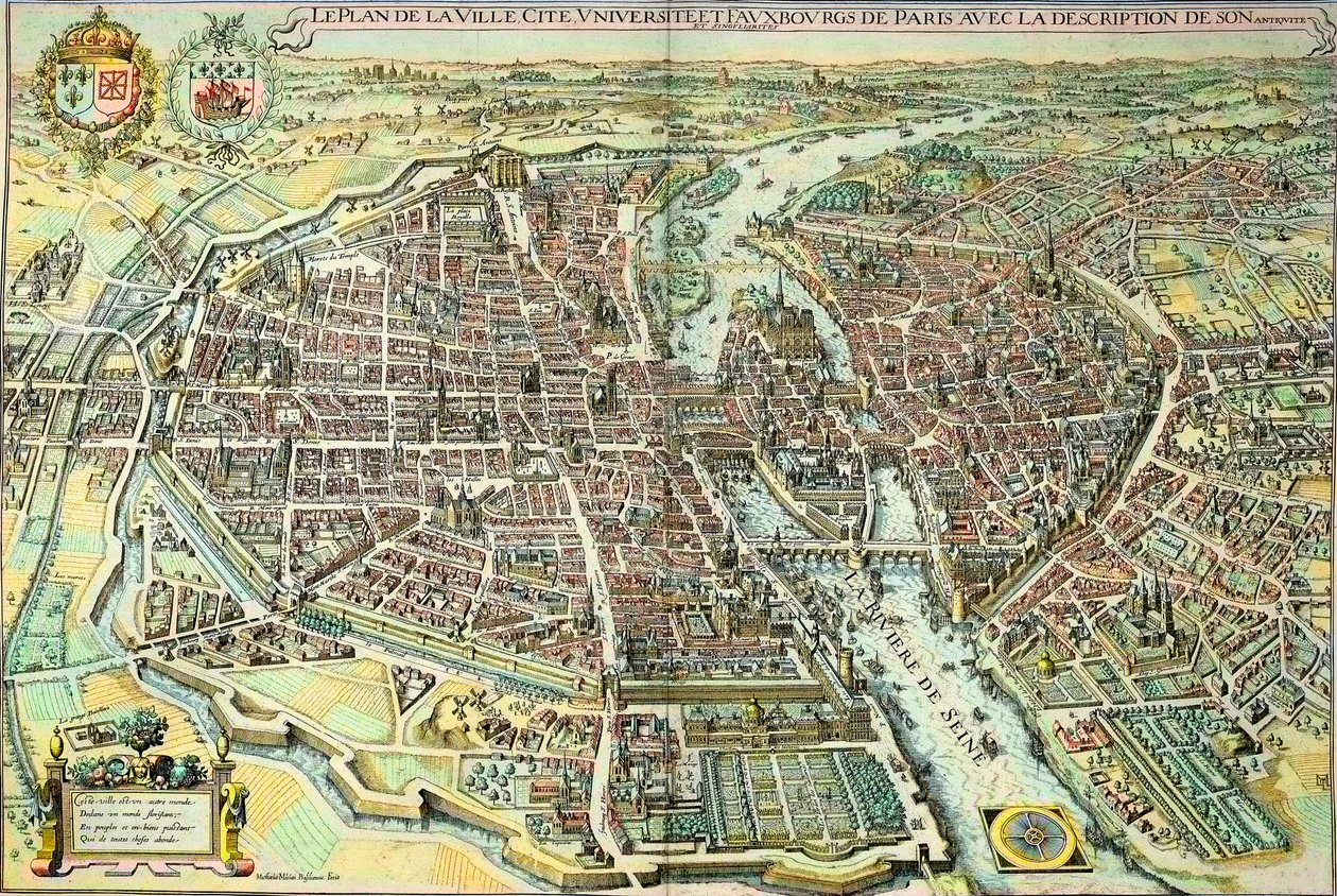Plan van Parijs in 1615 door Mattaus the Younger Merian