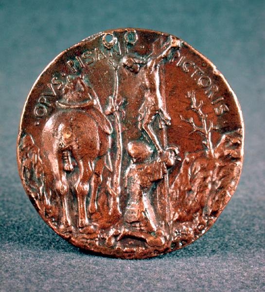 Medaille (achterkant) van Sigismondo Pandolfo Malatesta, met afbeelding van de kruisiging door Matteo di Andrea de Pasti
