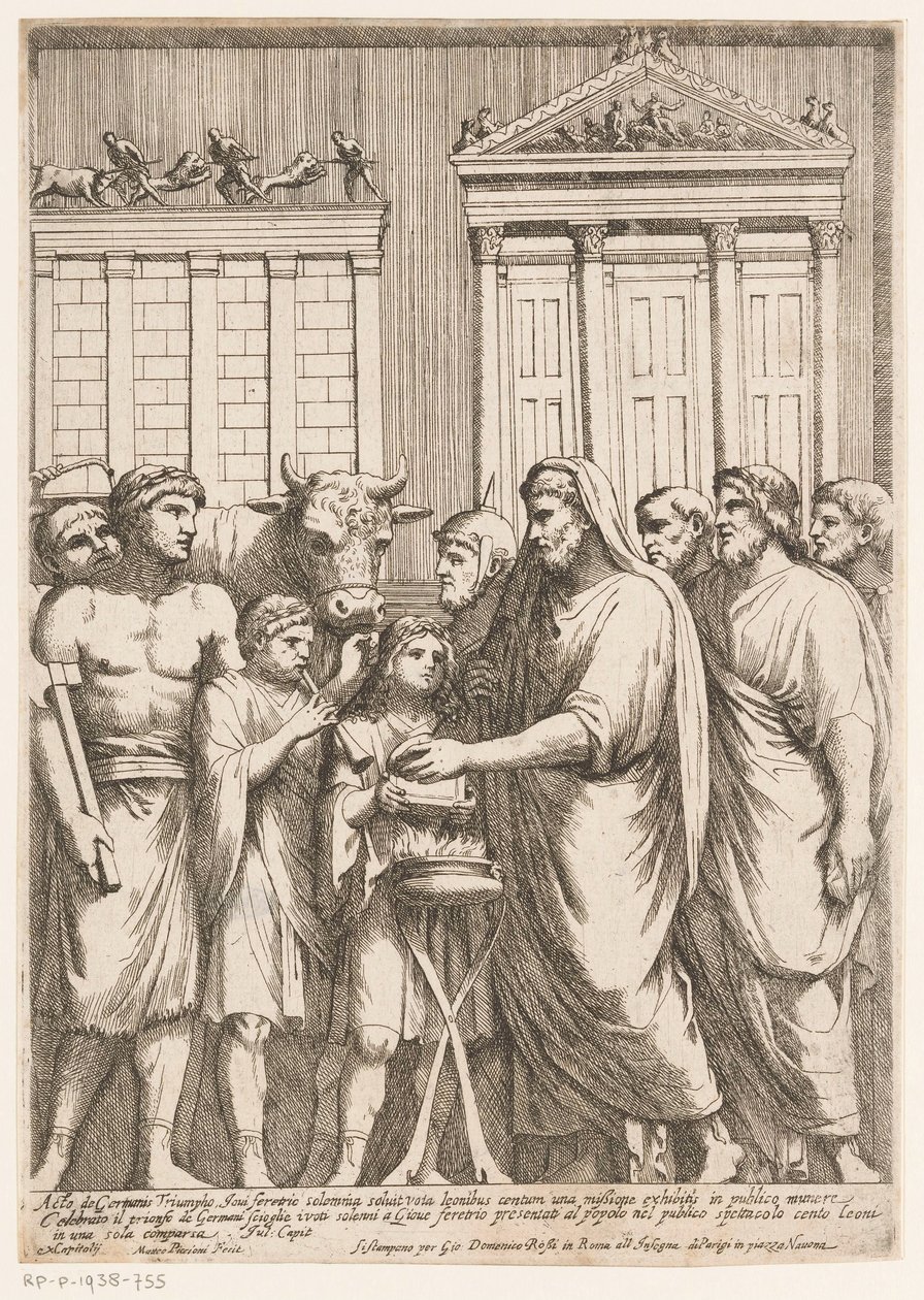 Marcus Aurelius als hoogste priester Bas-reliëfs op de Boog van Constantijn (series title) door Matteo Piccioni