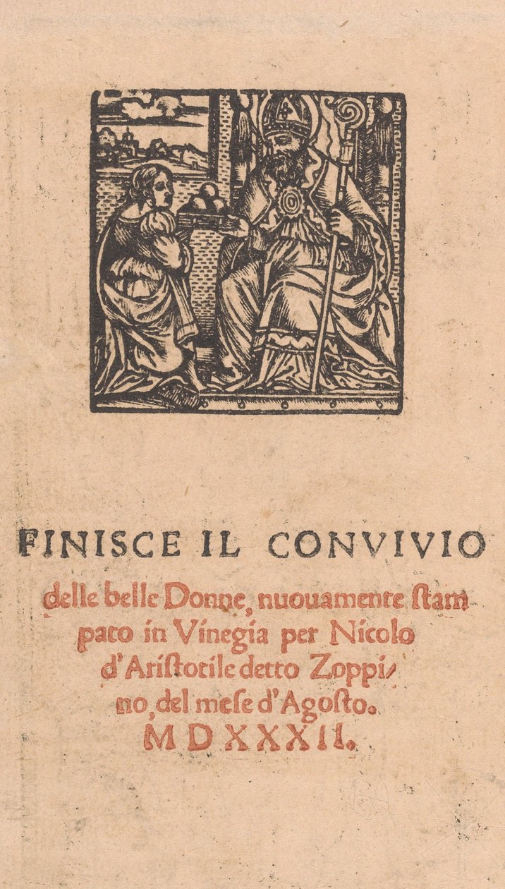 Convivio delle Belle Donne, pagina 22 verso, augustus 1532 door Matteo da Treviso