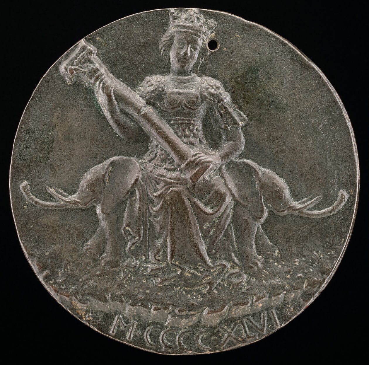 Fortitude Houdt een Gebroken Kolom [achterzijde], 1446 door Matteo di Andrea de Pasti