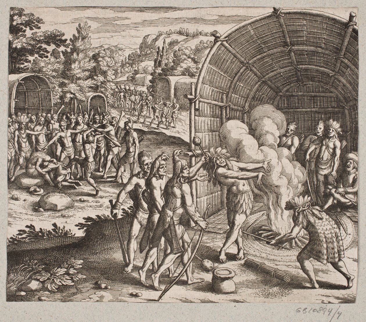 In het huis van koning Pamukes begonnen ze deze ceremonie door Matthäus Merian d.Æ.