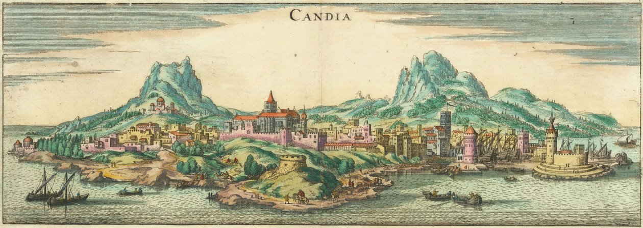 Heraklion - Candia, Corphu (uitsnede) door Matthaus Merian