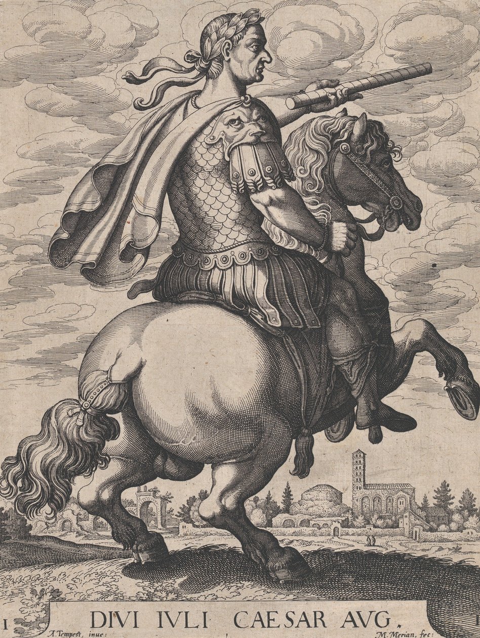 Plaat 1: Keizer Julius Caesar te paard, uit 