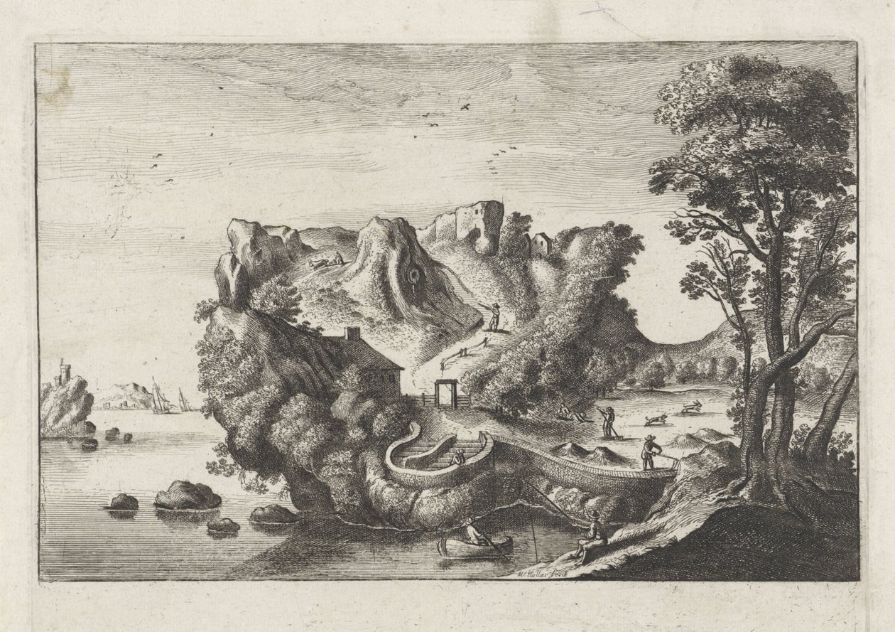 Antropomorf Landschap in de Vorm van een Mannenhoofd door Matthaus the Elder (after) Merian