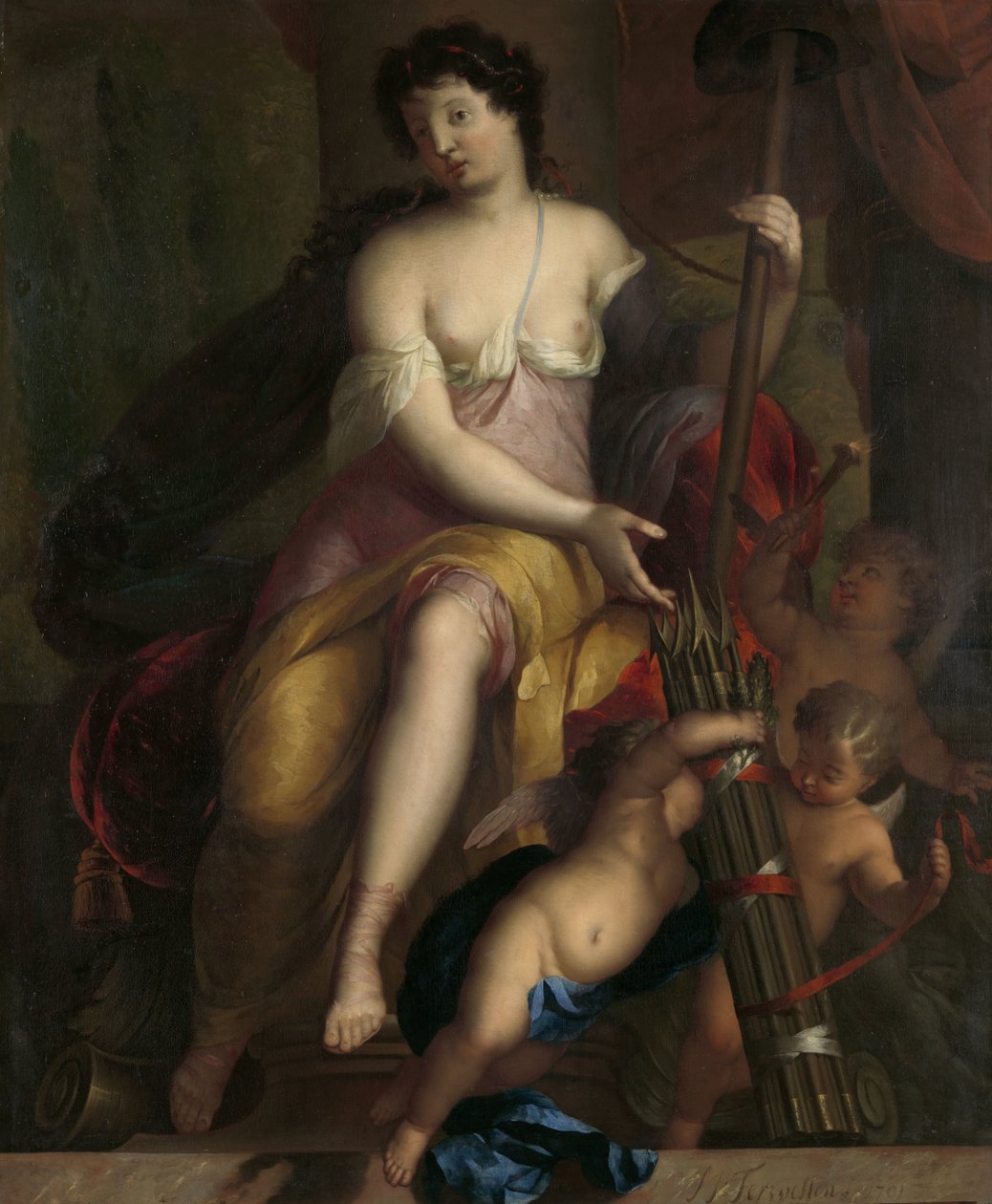 Allegorie op de vrijheid door Mattheus Terwesten (signed by artist)
