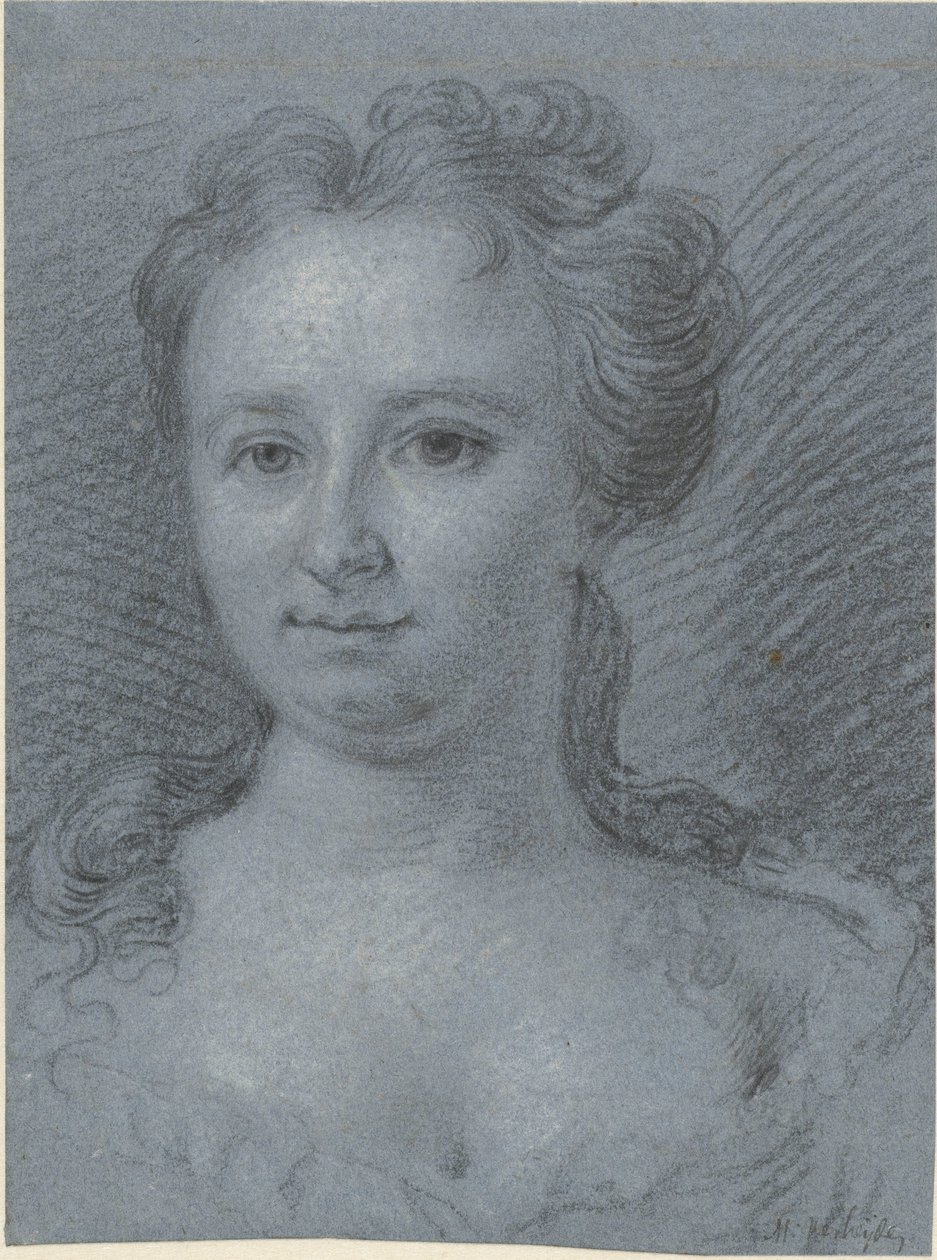 Portret van een mejuffrouw Swiers geboren Moleneyser door Mattheus Verheyden