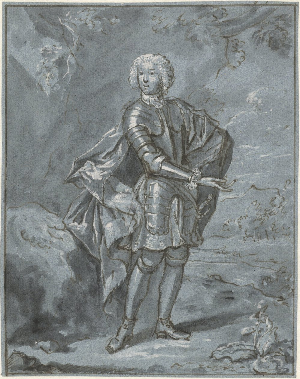 Portret van een onbekende man in harnas door Mattheus Verheyden