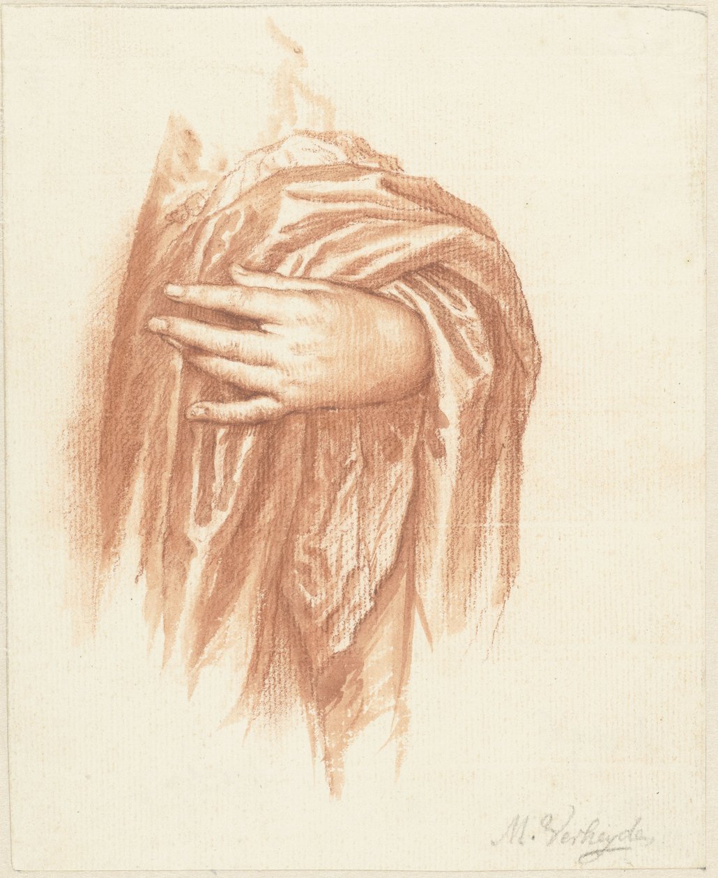 Studie van een linkerhand door Mattheus Verheyden