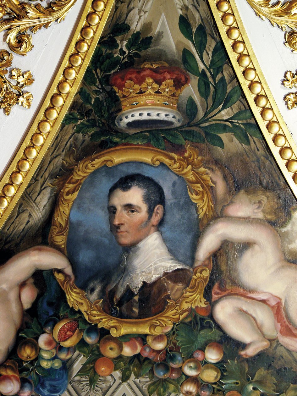 Portret van de 5e Hertog van Rutland, plafond van de Elizabeth Saloon door Matthew Cotes Wyatt