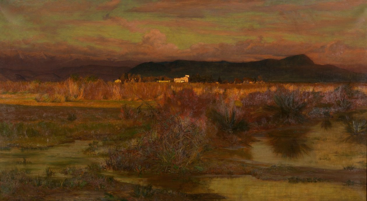 Avondgloed in Italië - Avond, 1909 door Matthew Ridley Corbet