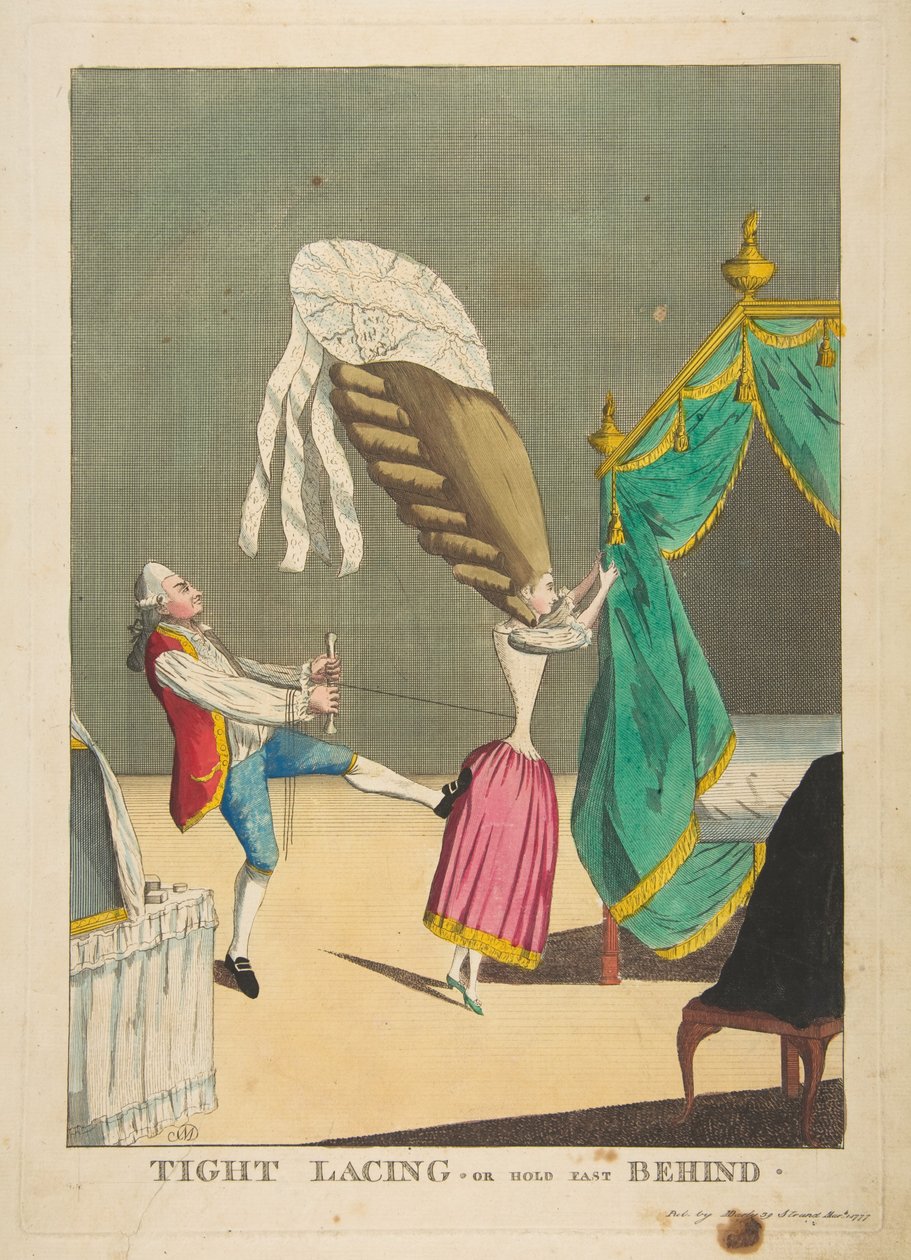 Strakke Rijging of Hou Vast Achter, 1 maart 1777 door Matthew Darly