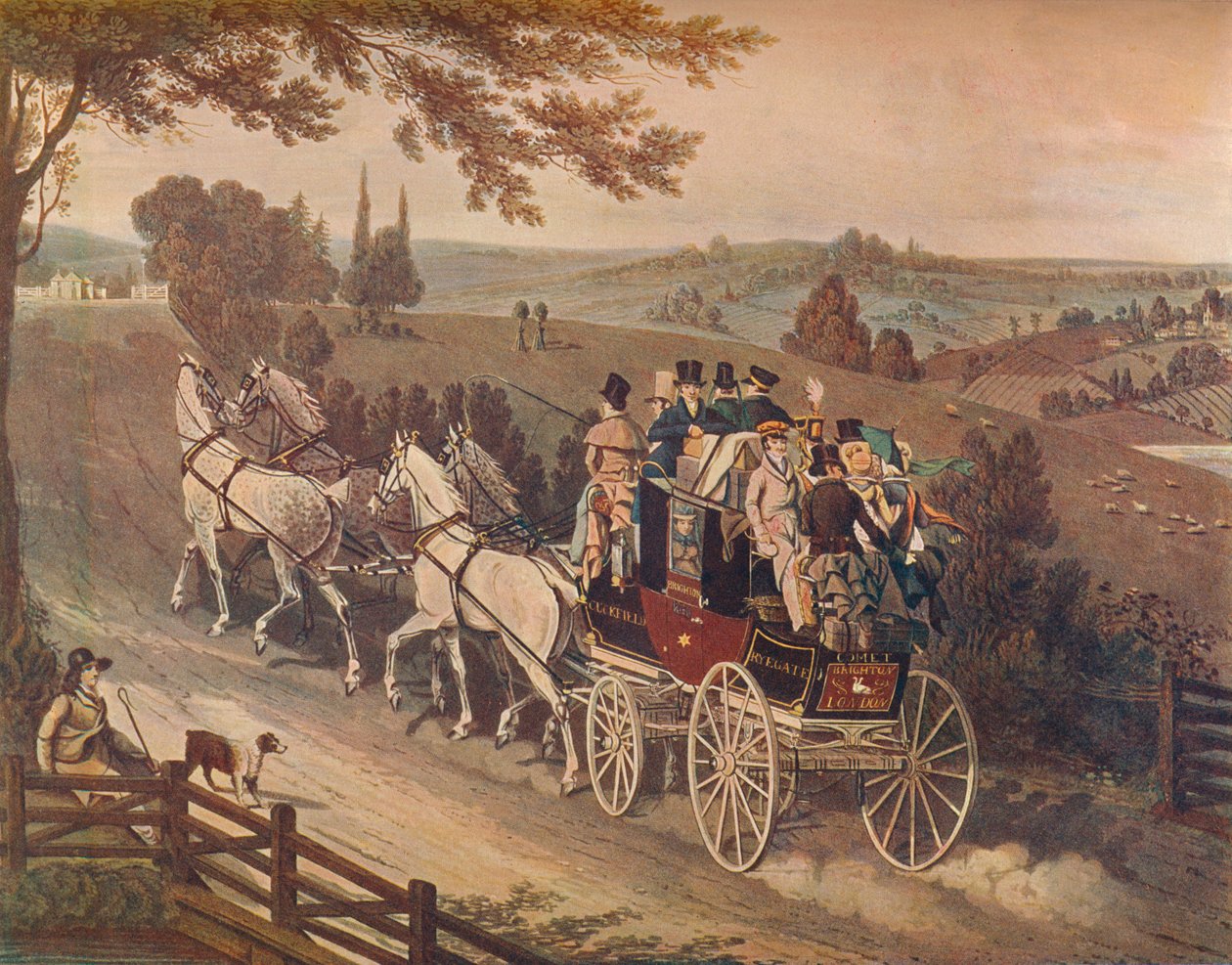 Postkoets, 1822 door Matthew Dubourg