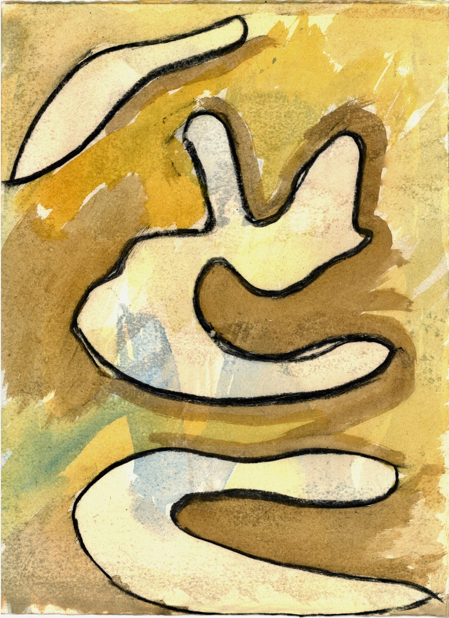Du Serie Douce Le Matin 2, 2021 (aquarel  houtskool) door Matthew Hilton