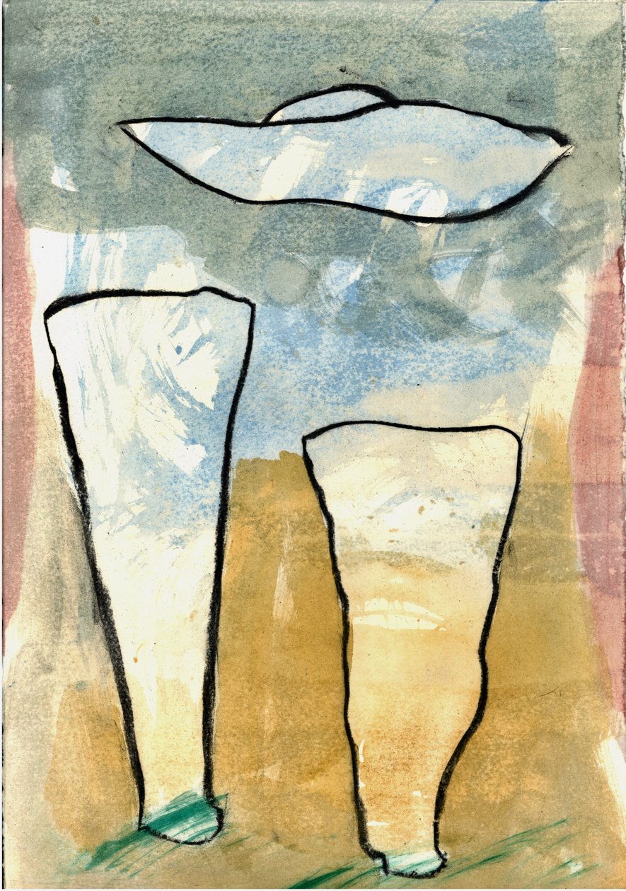 Du Serie Douce Le Matin 5, 2021 (aquarel  houtskool) door Matthew Hilton