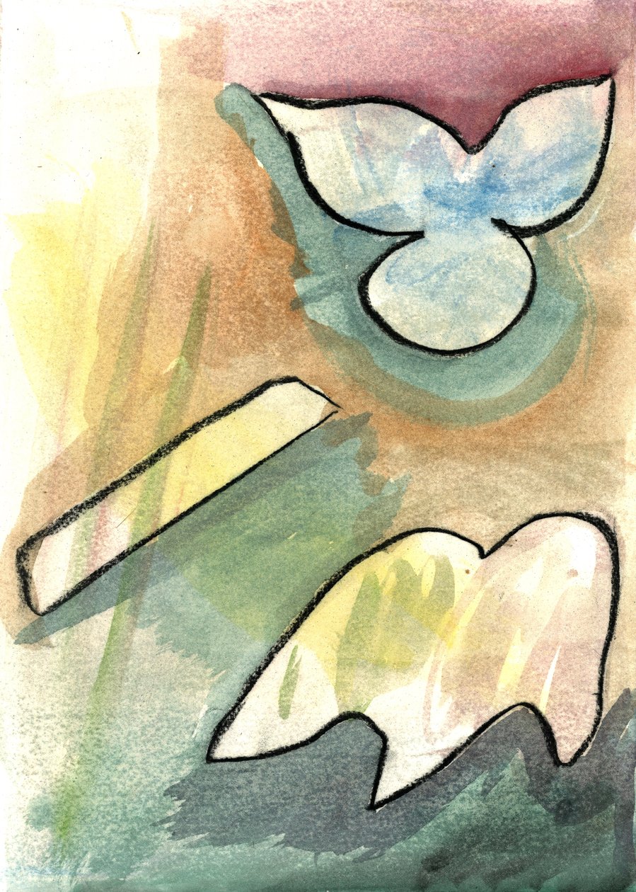douce le matin 7, 2021 (aquarel, houtskool) door Matthew Hilton