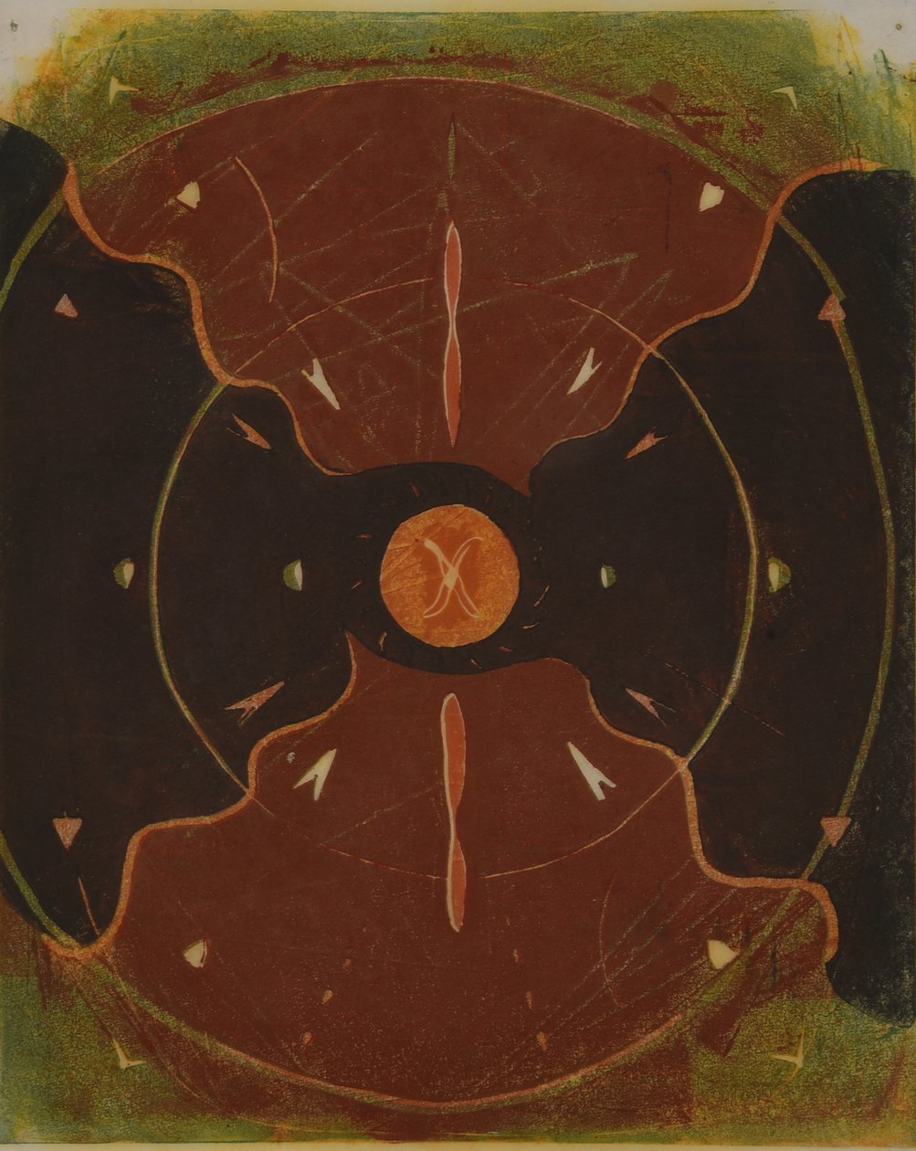 mandala 1, 2013 (linoleumsnede) door Matthew Hilton