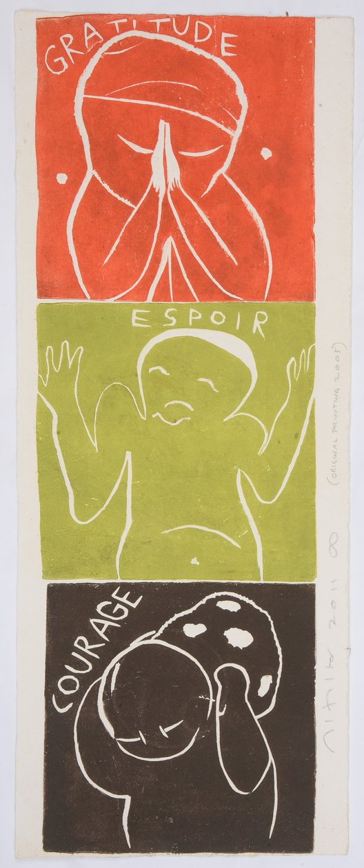 motto één, 2006 (linoleumsnede) door Matthew Hilton