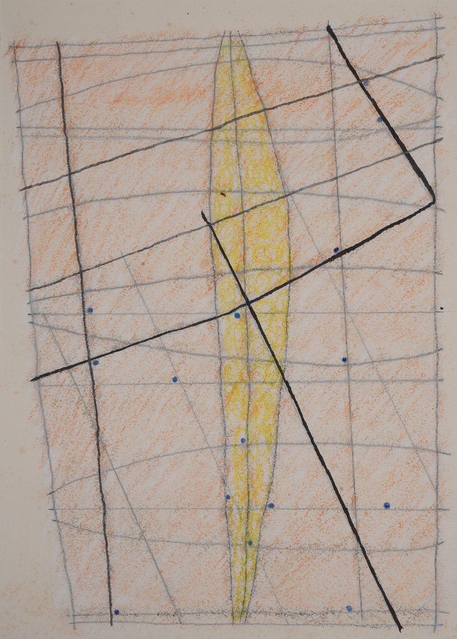 stick chart 3, 2014 (aquarelkrijt) door Matthew Hilton