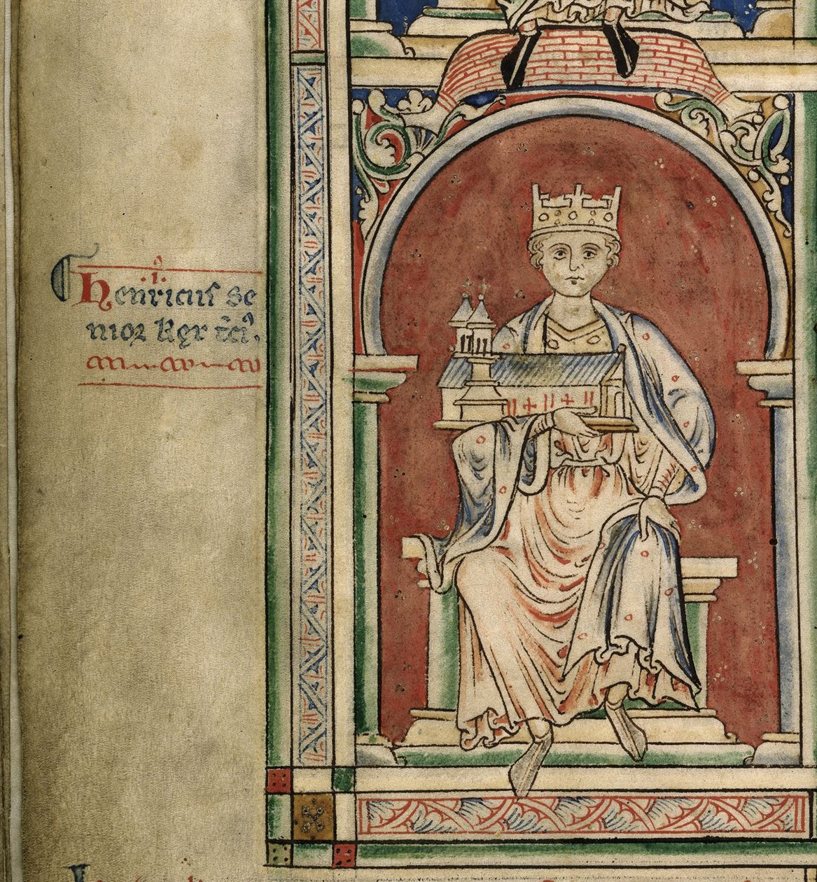 Hendrik I van Engeland uit de Historia Anglorum, Chronica majora door Matthew Paris