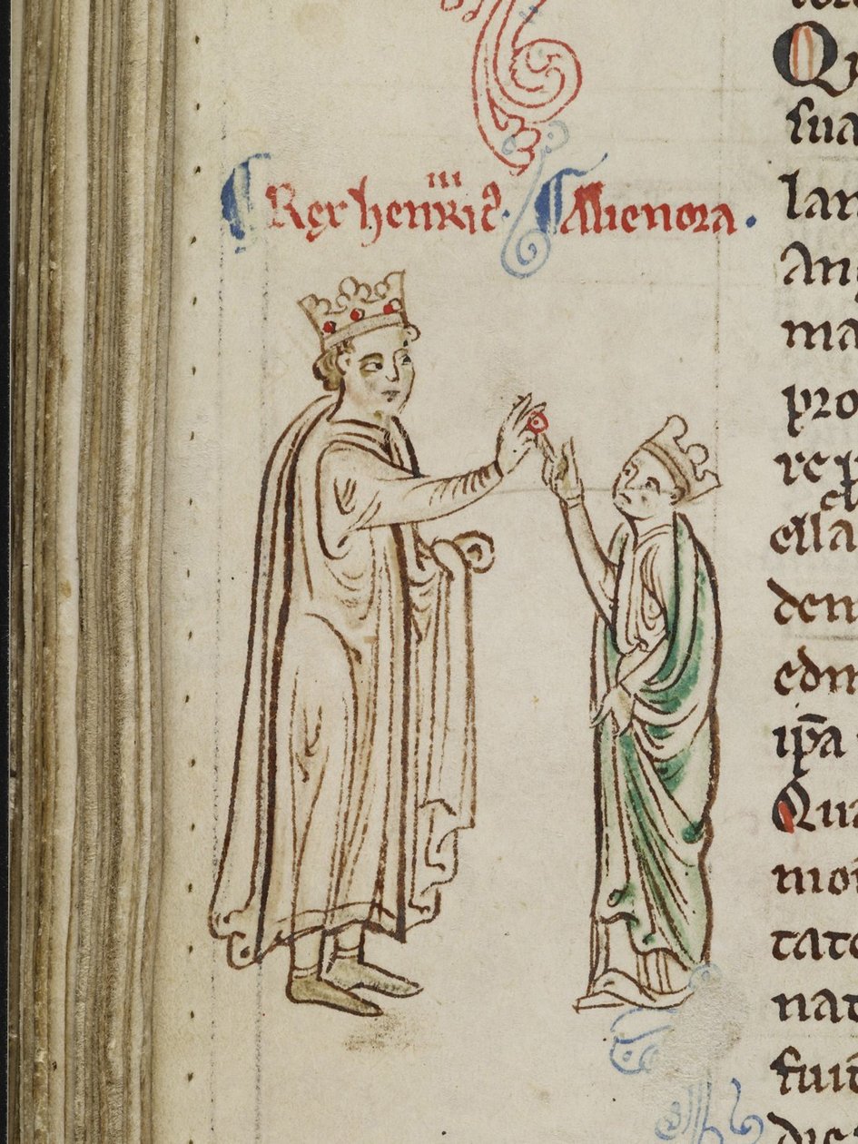 Huwelijk van Hendrik III en Eleonora van Provence uit de Historia Anglorum, Chronica majora door Matthew Paris