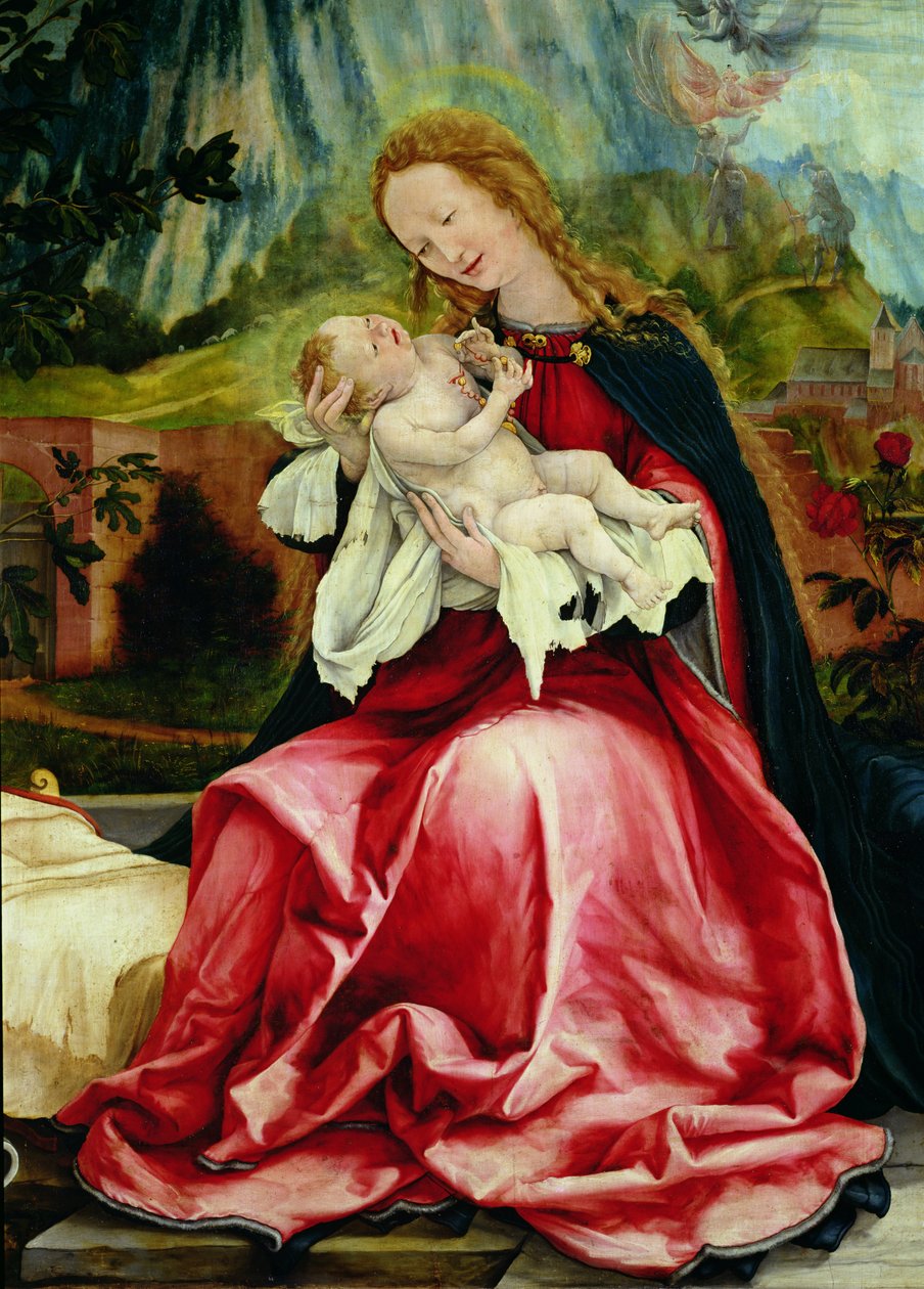 De Maagd en het Kind, van het Isenheim Altaarstuk door Matthias Grünewald