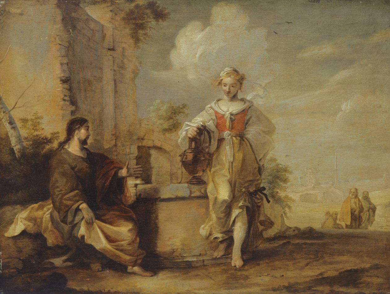 Christus en de Samaritaanse vrouw door Matthias Scheits