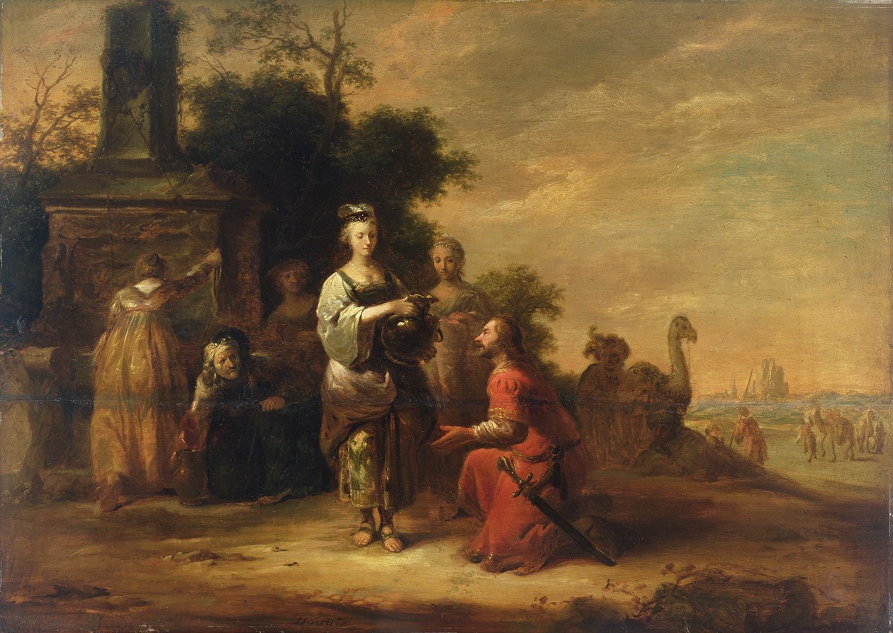 Rebecca en Eliezer door Matthias Scheits