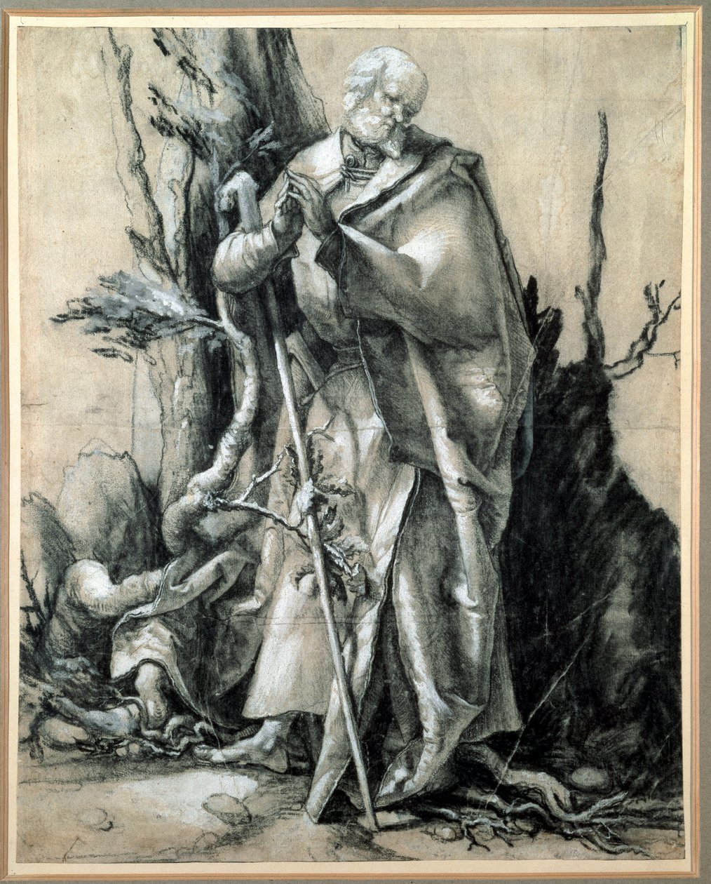 Een heilige in een bos Studie door Matthias (c.1480 1528) Grunewald
