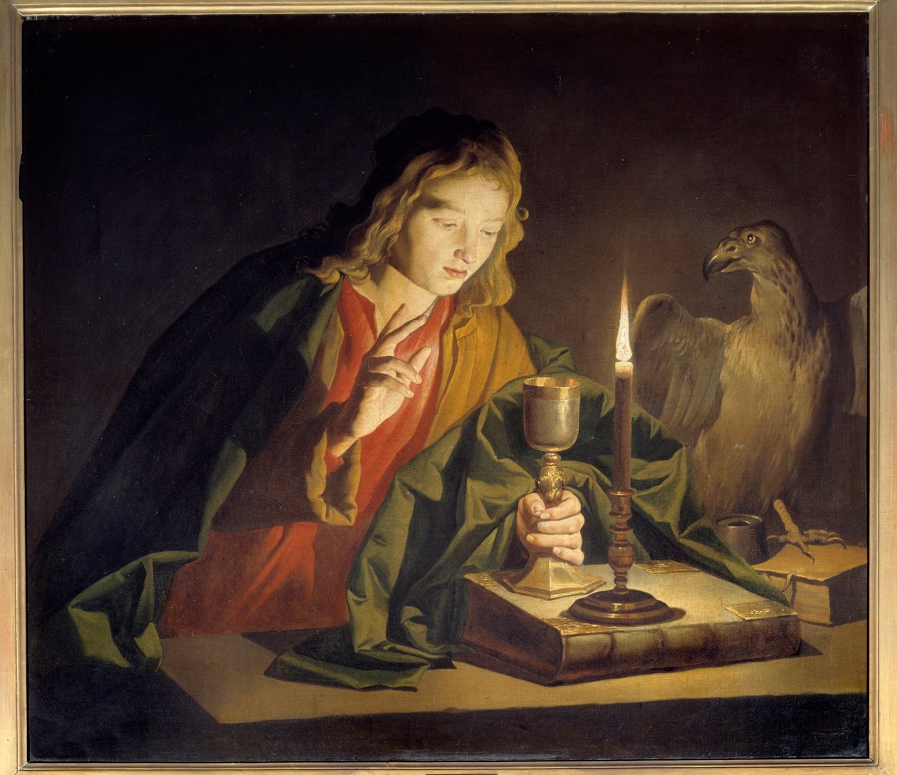 Sint Johannes de Evangelist door Matthias (c.1600-p.1650) Stomer