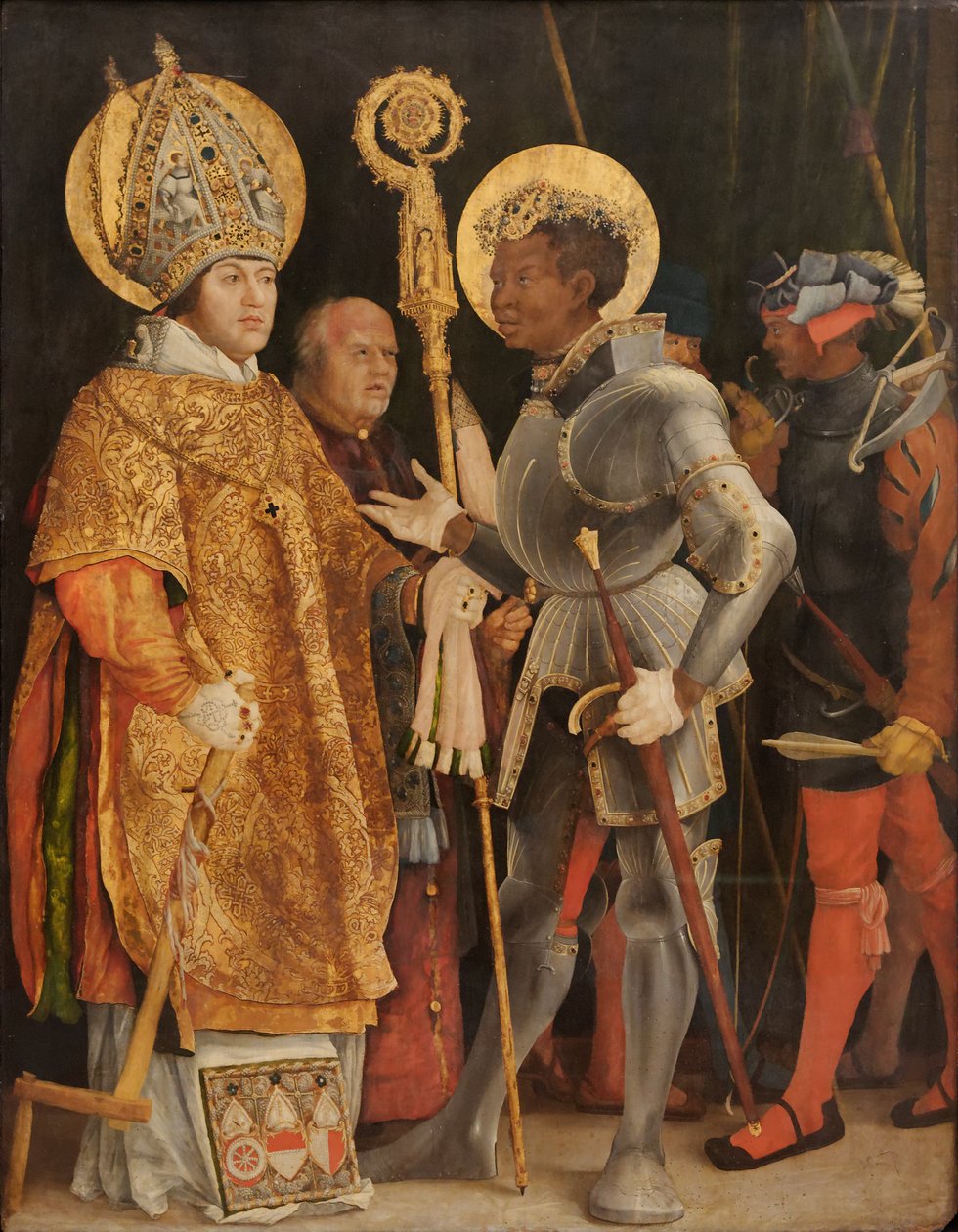 Ontmoeting van de heilige Erasmus en de heilige Mauritius door Matthias Grünewald