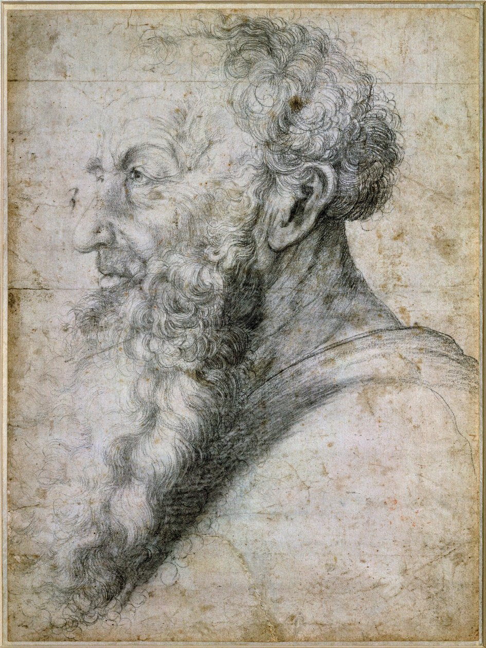 Portret van Guido Guersi, humanist en schrijver door Matthias Gruenewald