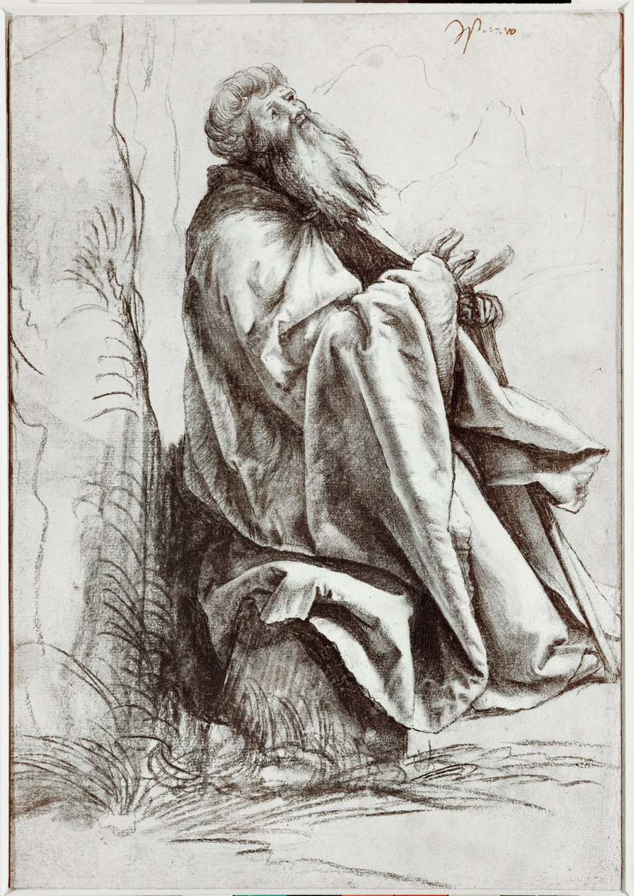 Sint Antonius van Padua biddend door Matthias Gruenewald