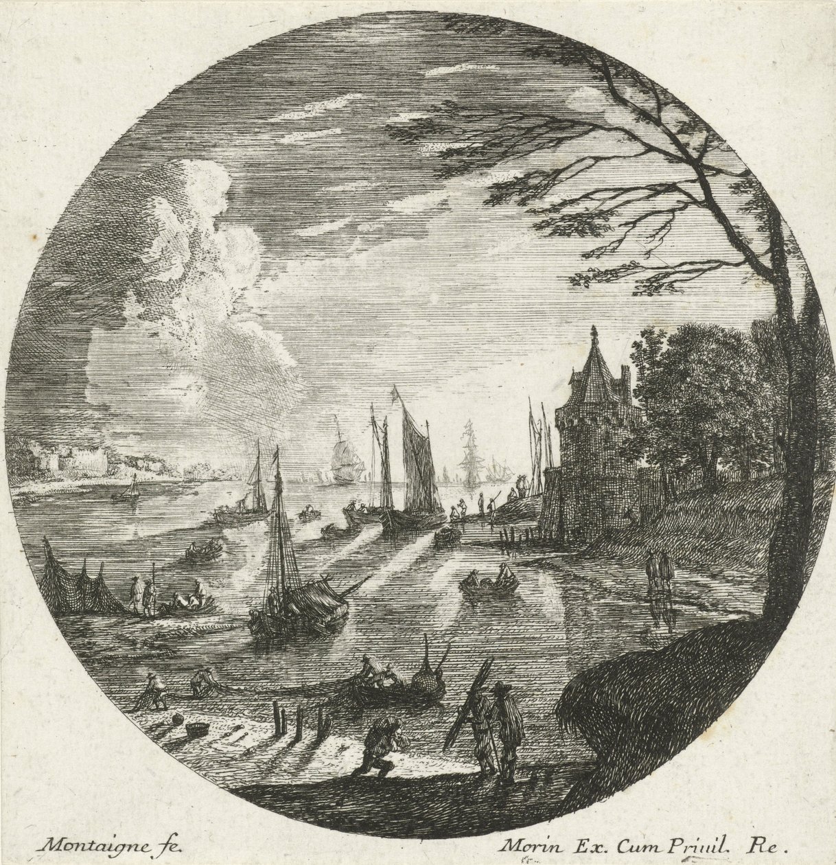 Landschap met zonsondergang door Matthieu van Plattenberg