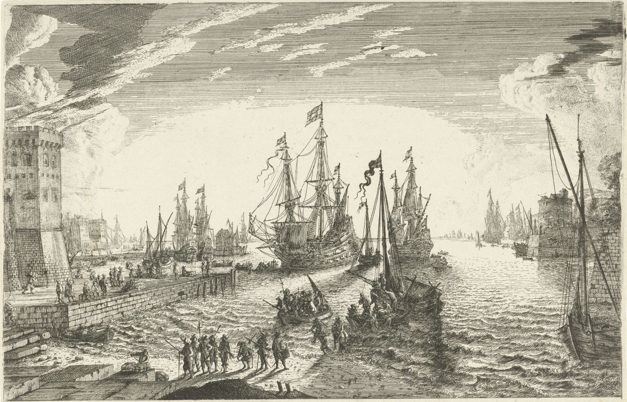 Ontscheping van soldaten door Matthieu van Plattenberg