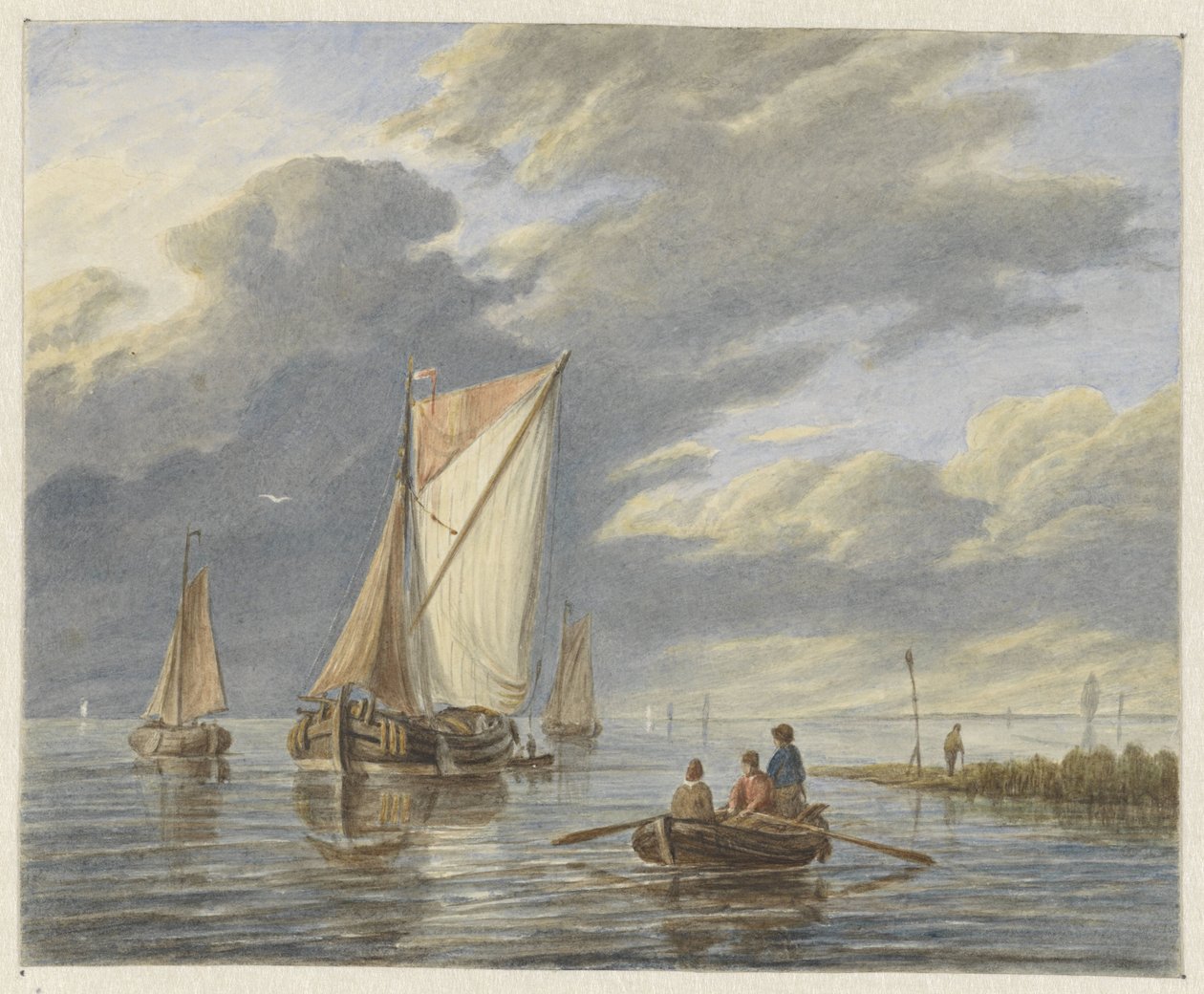 Bootjes op het water door Matthijs Maris