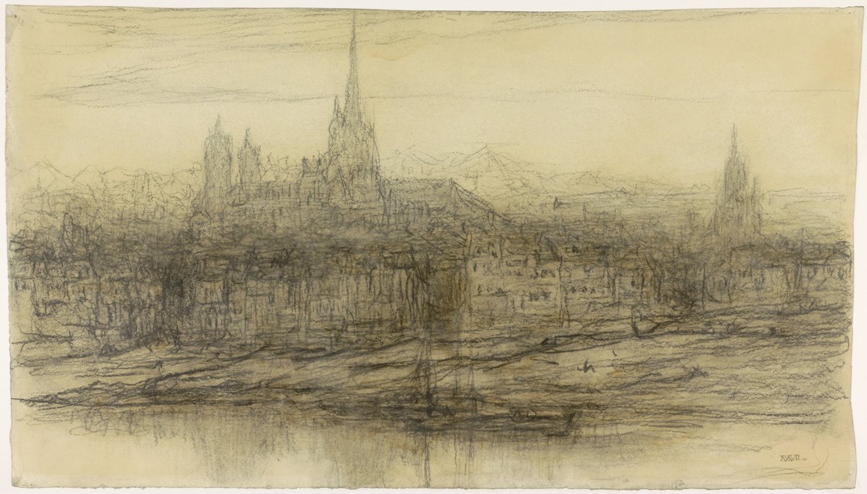Gezicht op Rouen door Matthijs Maris