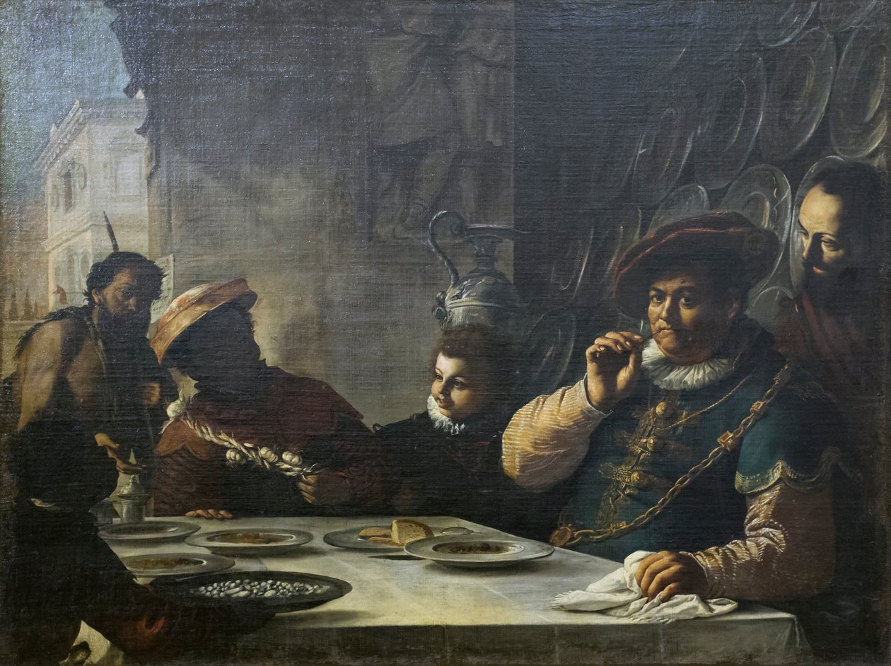 Het feest van de rijke man door Mattia (1613 99) Preti