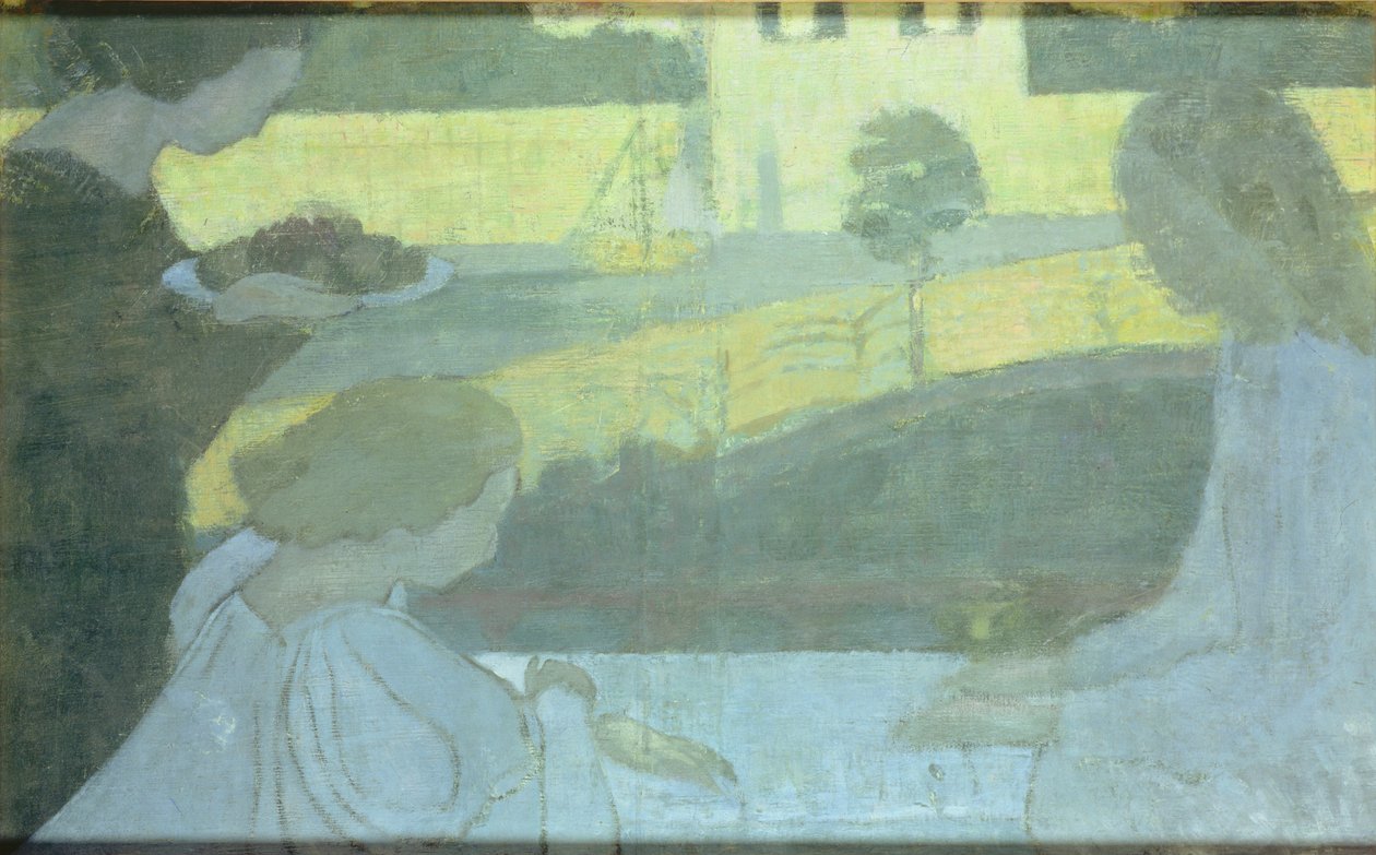 Martha en Maria, eerste versie op de verso van het voltooide schilderij, 1896 door Maurice Denis