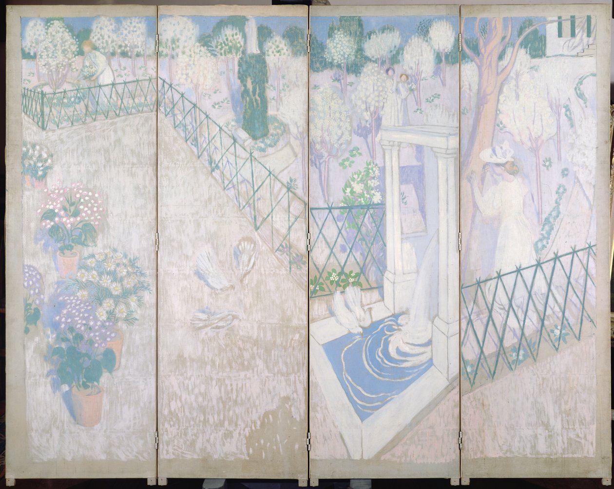 Scherm met duiven, ca. 1896 door Maurice Denis